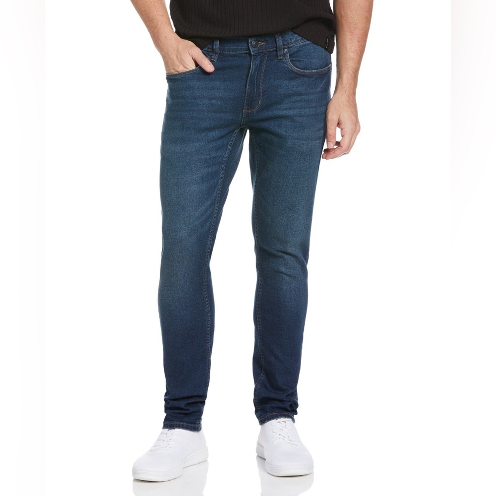 Perry Ellis RECOVER™ SKINNY TINTED DARK WASH DENIM JEANS